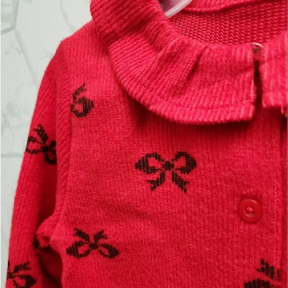 New baby girl Christmas outfit bundle of cardigan set and overall outfit